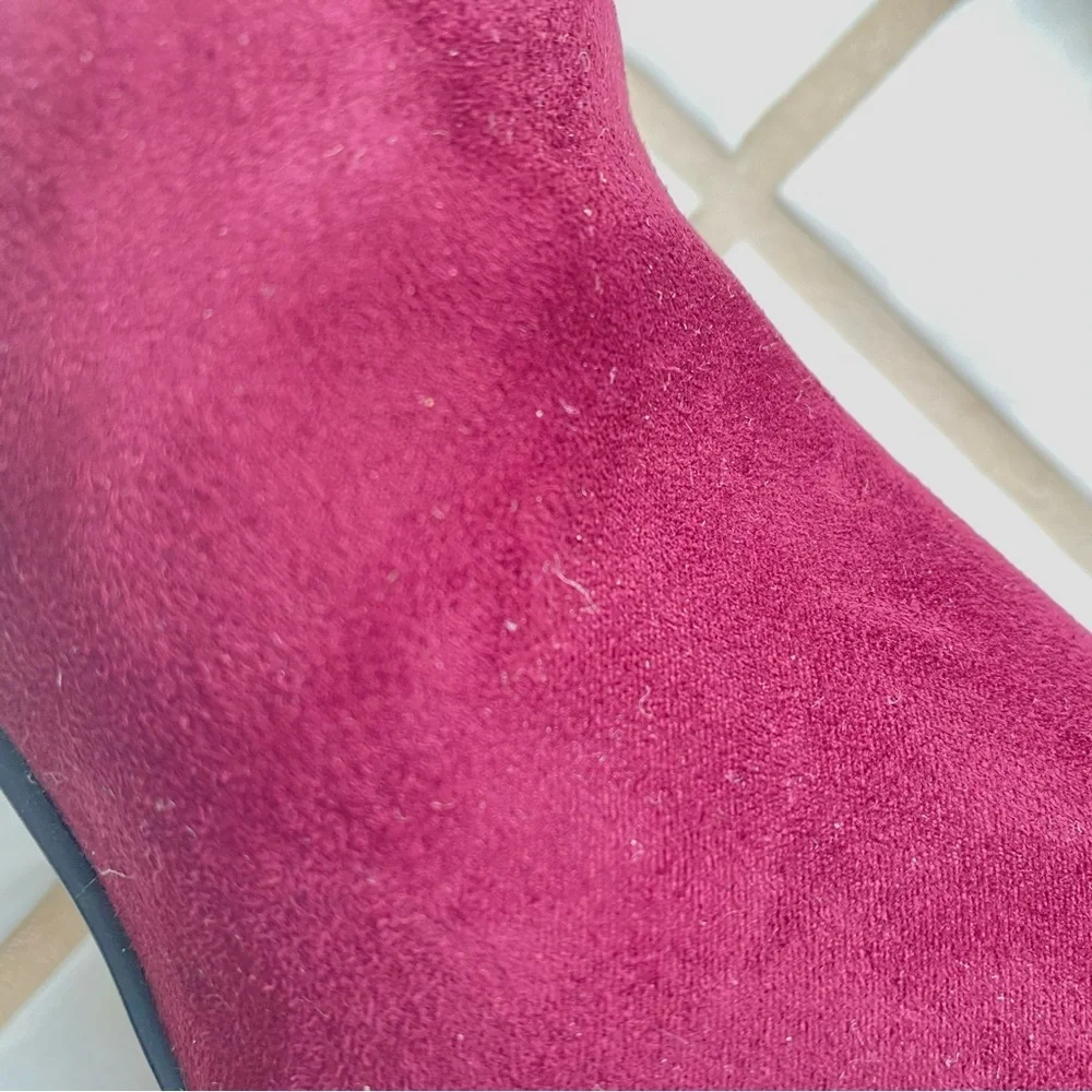 Burgundy Suede Ankle Boots - Size 39/US 8 - H&M Excellent Condition - Picture 9 of 14